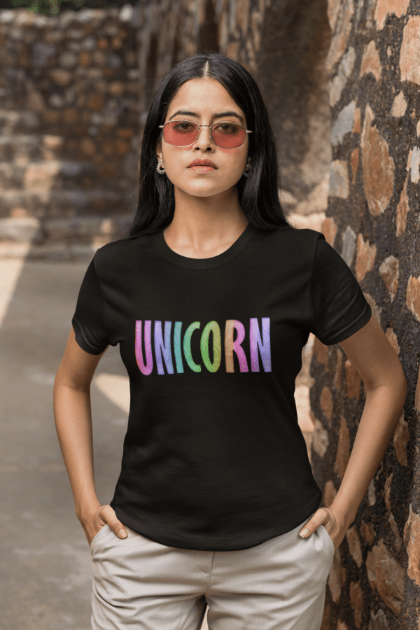 basic t shirt mockup featuring a serious woman with sunglasses with her hands in her pockets m26378